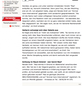 Rea in der Kronen Zeitung
